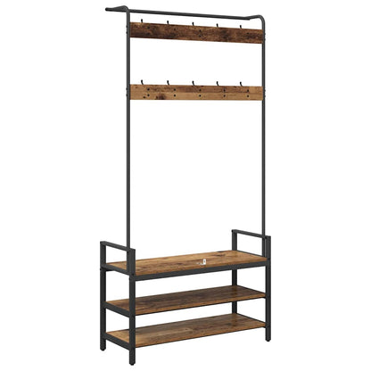 Coat Rack with Shelf Old Wood 95 x 34 x 184 cm Engineered wood