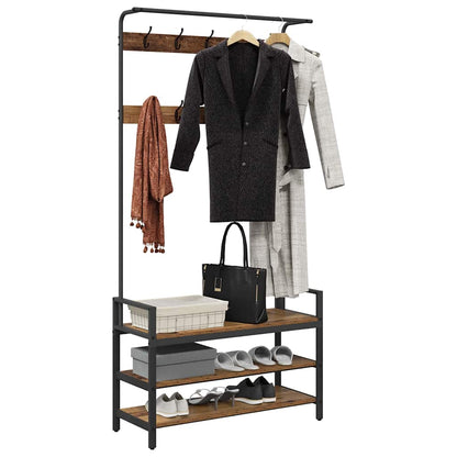 Coat Rack with Shelf Old Wood 95 x 34 x 184 cm Engineered wood