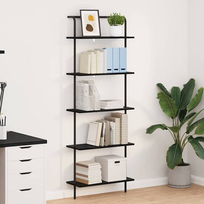 Bookshelf 5-Tier 60 x 24 x 168 cm Engineered wood Black Oak