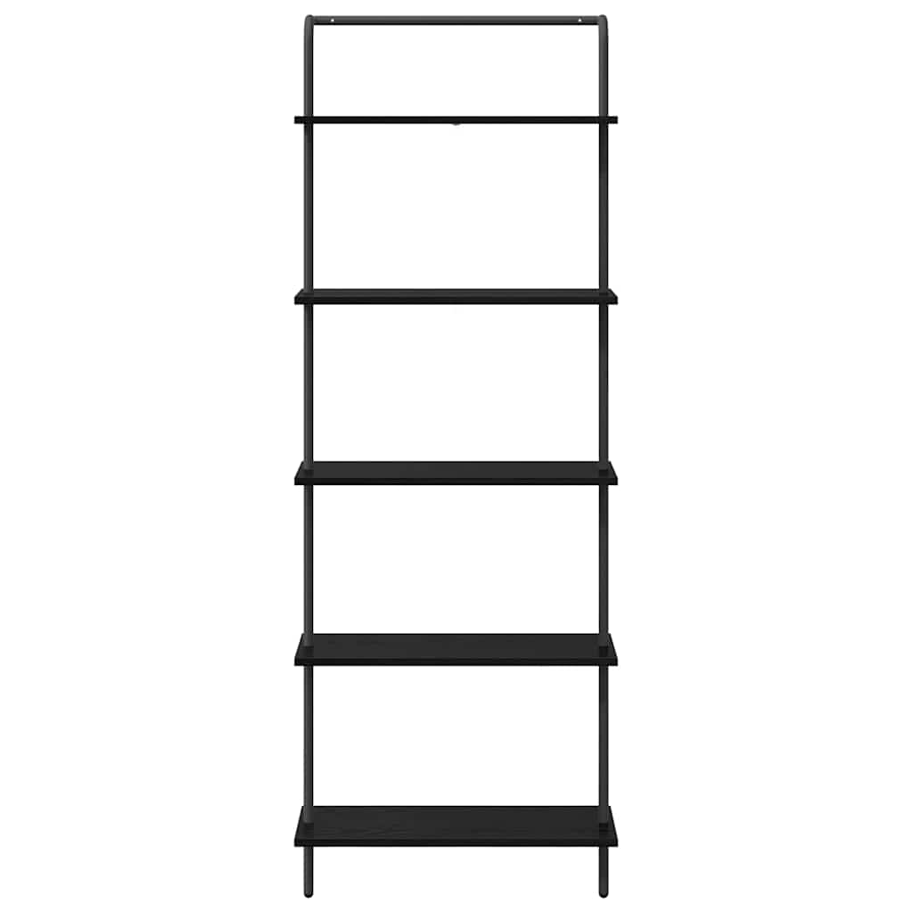 Bookshelf 5-Tier 60 x 24 x 168 cm Engineered wood Black Oak