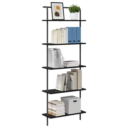 Bookshelf 5-Tier 60 x 24 x 168 cm Engineered wood Black Oak