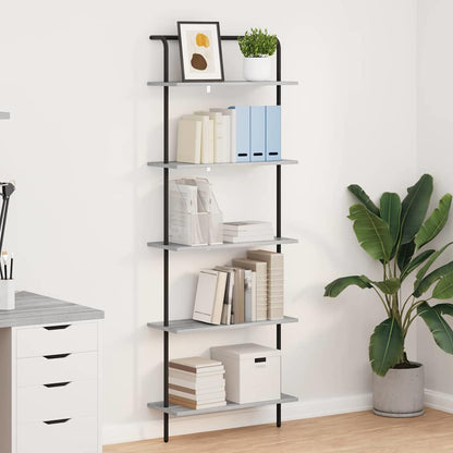 Bookshelf 5-Tier 60 x 24 x 168 cm Engineered wood Grey Sonoma