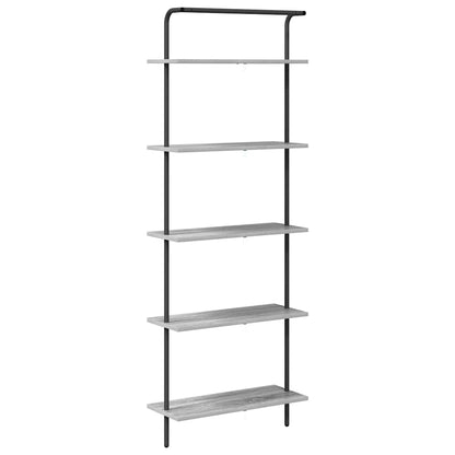 Bookshelf 5-Tier 60 x 24 x 168 cm Engineered wood Grey Sonoma