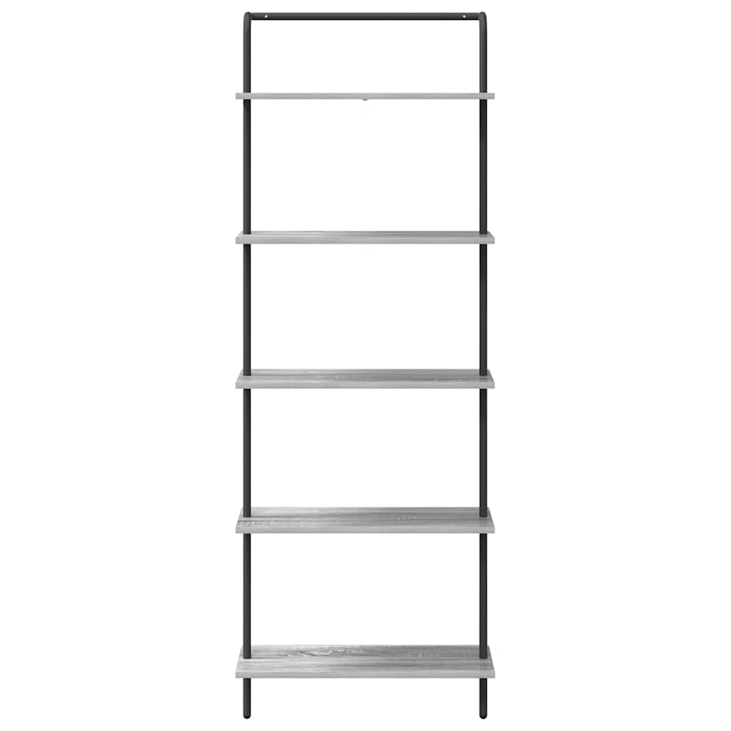 Bookshelf 5-Tier 60 x 24 x 168 cm Engineered wood Grey Sonoma