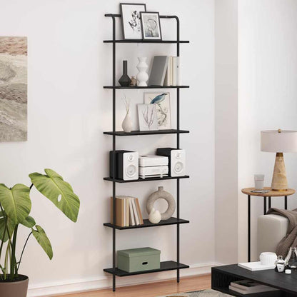 Bookshelf 6-Tier 60 x 24 x 203 cm Engineered wood Black Oak