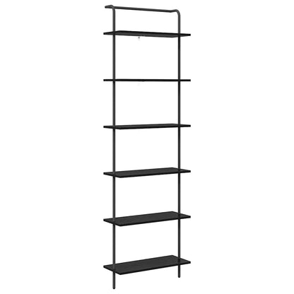 Bookshelf 6-Tier 60 x 24 x 203 cm Engineered wood Black Oak