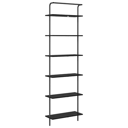 Bookshelf 6-Tier 60 x 24 x 203 cm Engineered wood Black Oak
