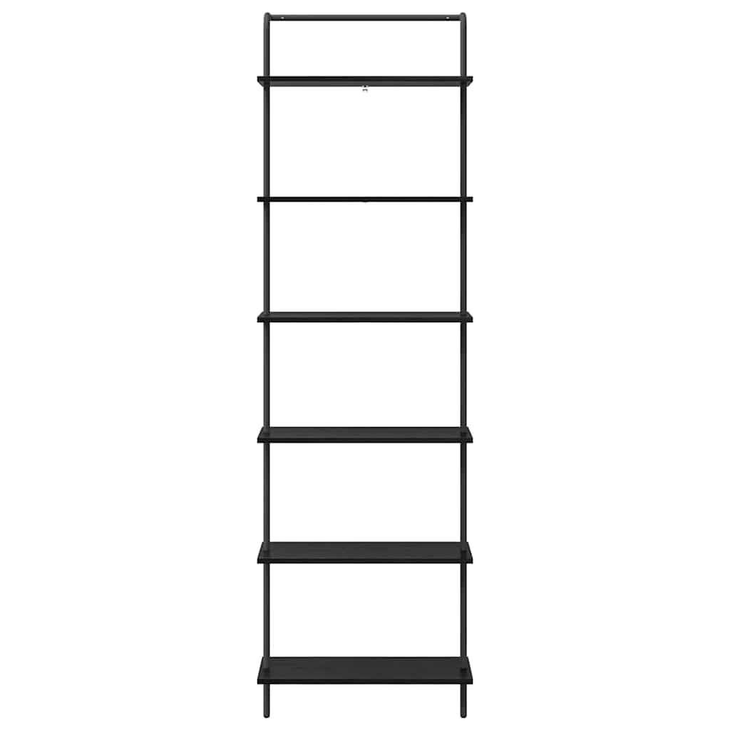 Bookshelf 6-Tier 60 x 24 x 203 cm Engineered wood Black Oak