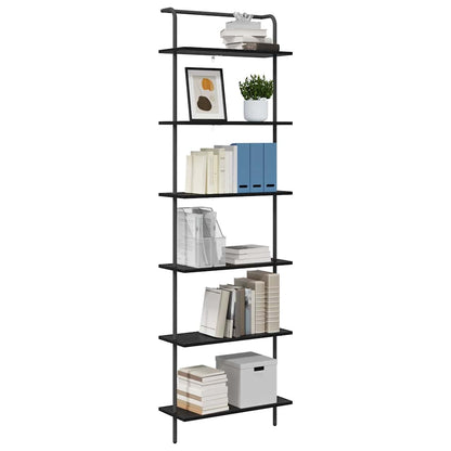 Bookshelf 6-Tier 60 x 24 x 203 cm Engineered wood Black Oak