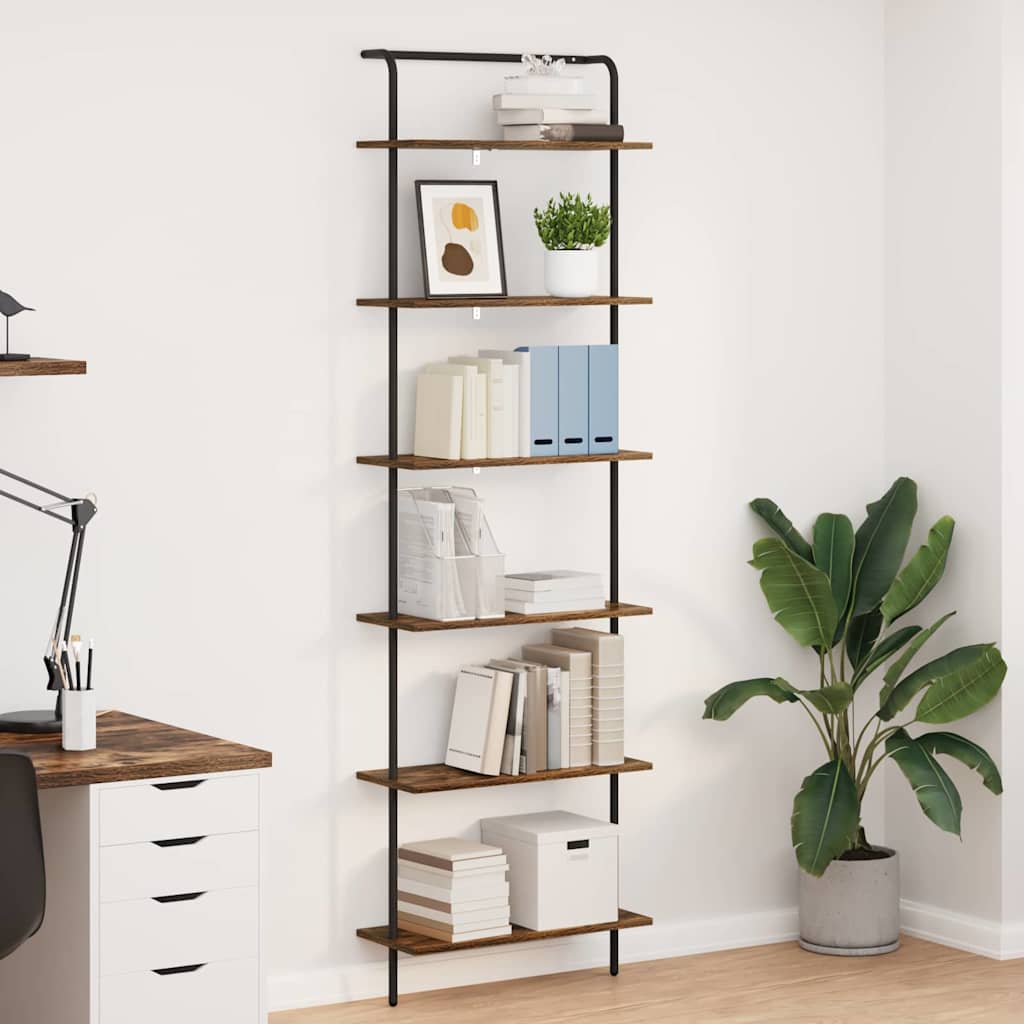 Bookshelf Smoked Oak 60 x 24 x 203 cm Engineered wood