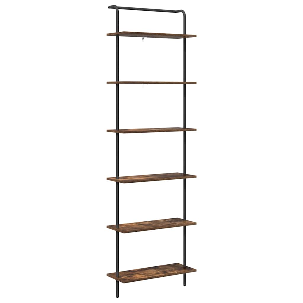 Bookshelf Smoked Oak 60 x 24 x 203 cm Engineered wood