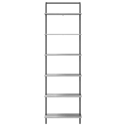 Bookshelf 6-Tier 60 x 24 x 203 cm Engineered wood Grey Sonoma