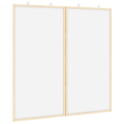 Bulletin Board Folding White 80 x 80 x 1.4 cm Solid pine wood