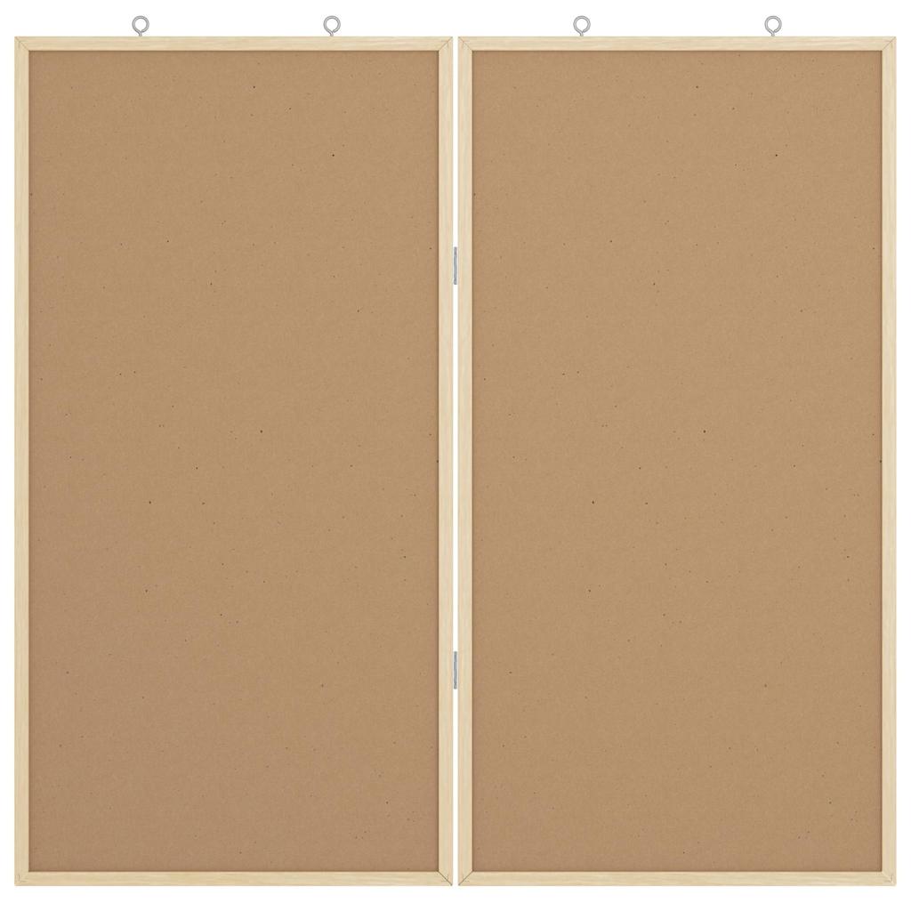 Bulletin Board Folding White 80 x 80 x 1.4 cm Solid pine wood