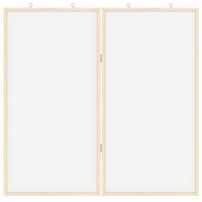 Bulletin Board Folding White 80 x 80 x 1.4 cm Solid pine wood