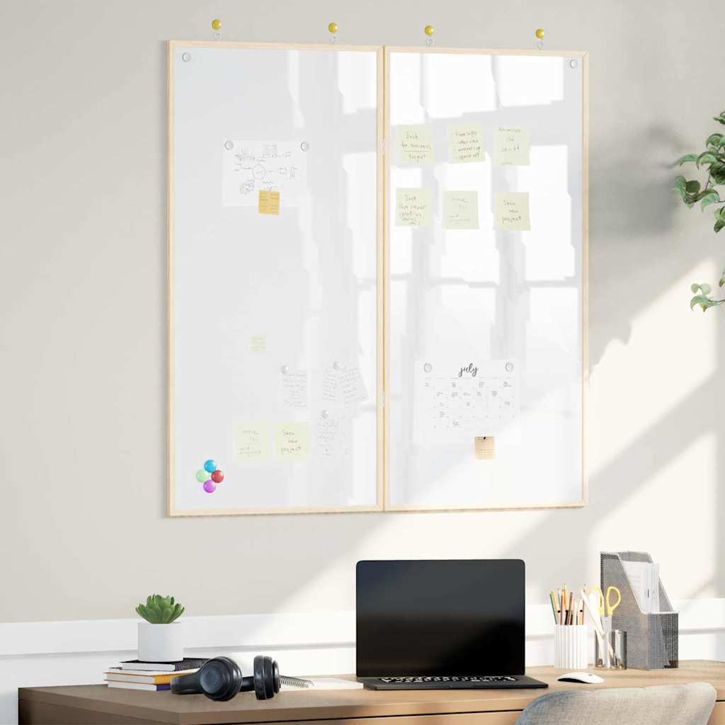 Bulletin Board Folding White 100 x 100 x 1.4 cm Solid pine wood