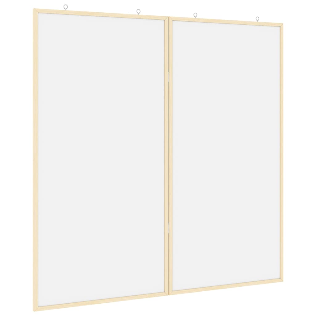 Bulletin Board Folding White 100 x 100 x 1.4 cm Solid pine wood