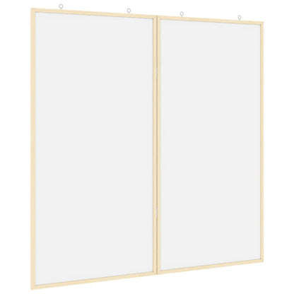 Bulletin Board Folding White 100 x 100 x 1.4 cm Solid pine wood