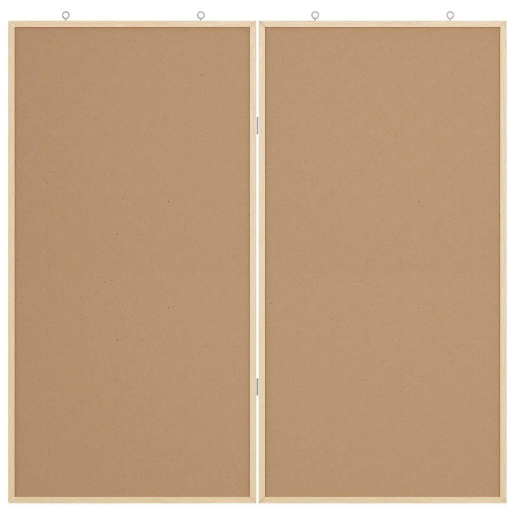 Bulletin Board Folding White 100 x 100 x 1.4 cm Solid pine wood
