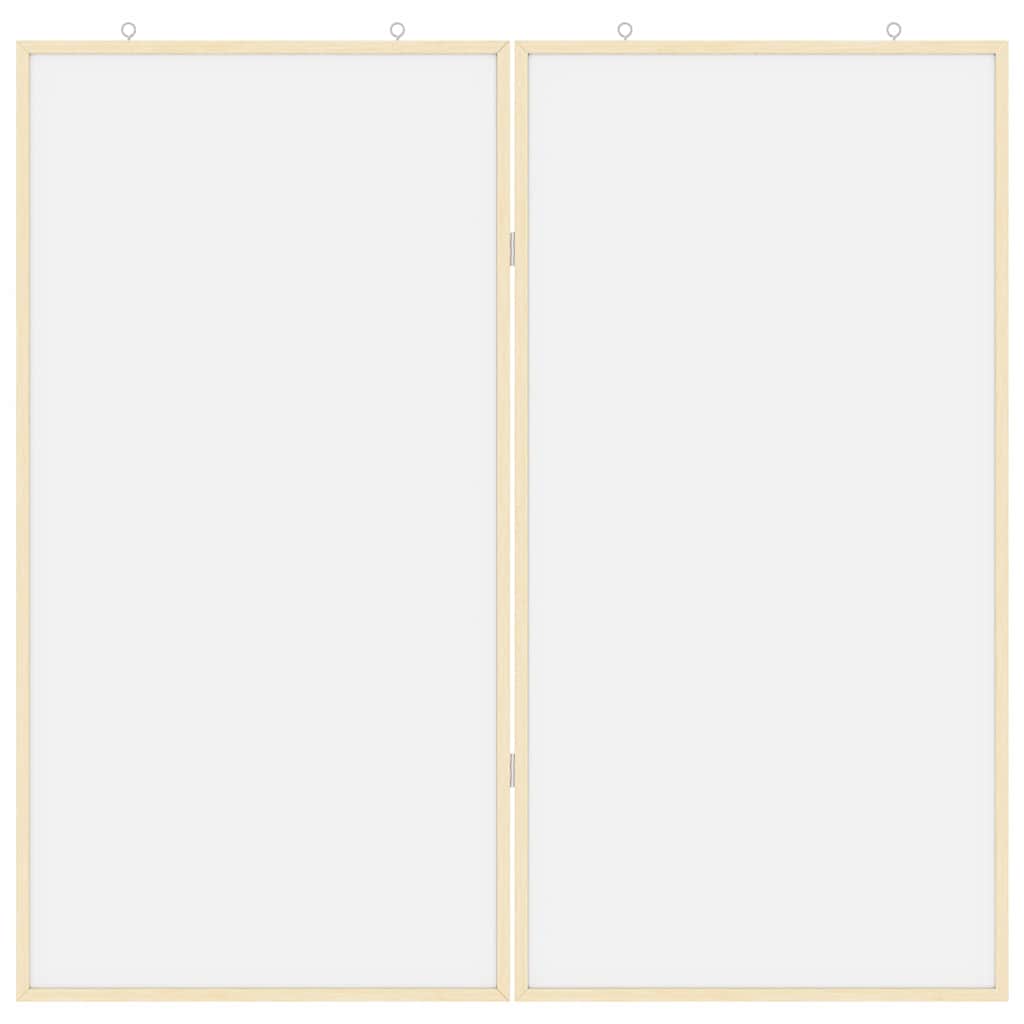 Bulletin Board Folding White 100 x 100 x 1.4 cm Solid pine wood