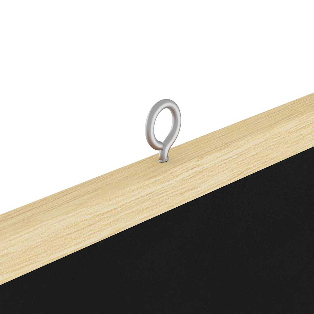 Bulletin Board Folding Black 80 x 80 x 1.4 cm Solid pine wood