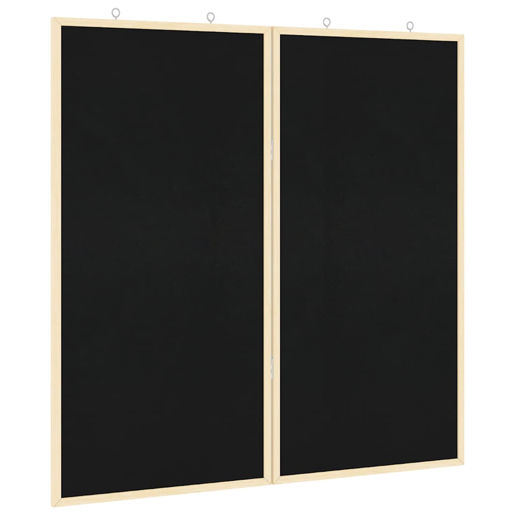 Bulletin Board Folding Black 80 x 80 x 1.4 cm Solid pine wood