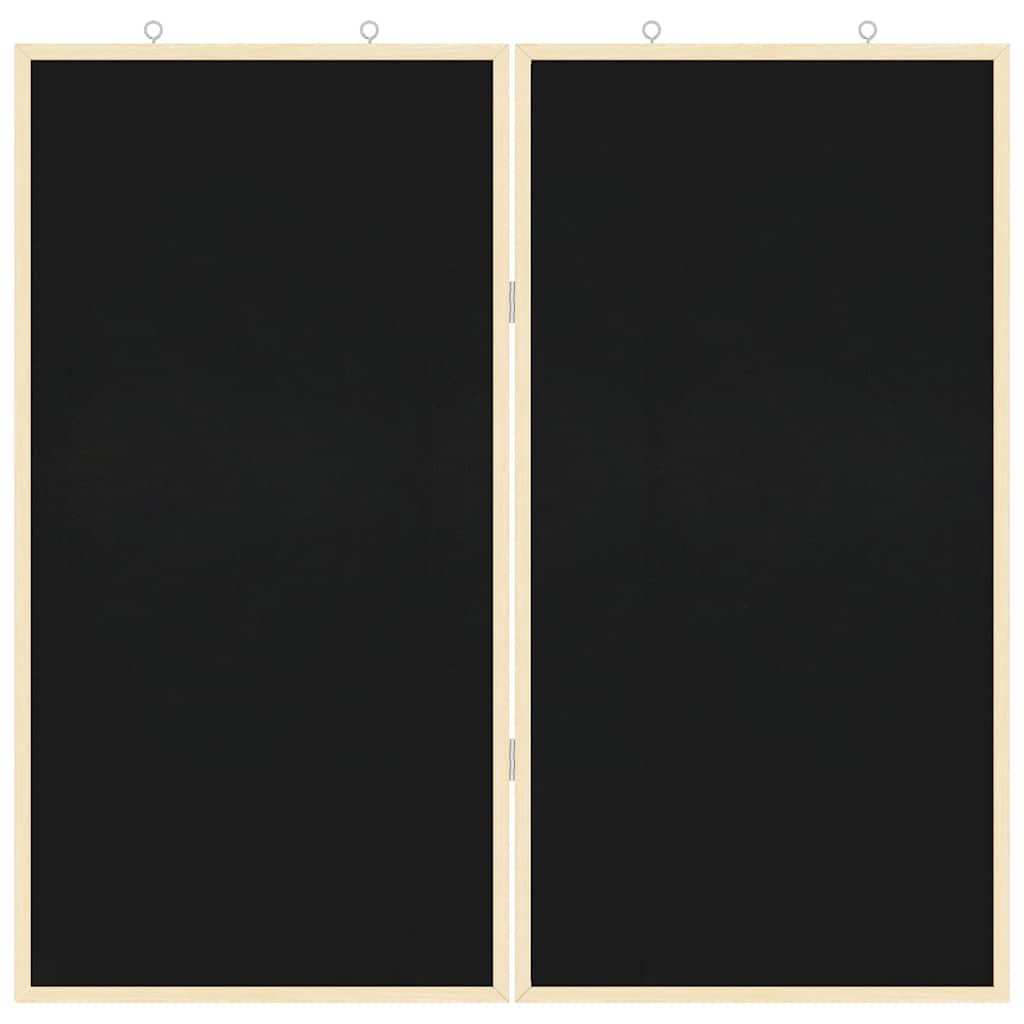 Bulletin Board Folding Black 80 x 80 x 1.4 cm Solid pine wood