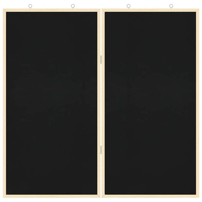 Bulletin Board Folding Black 80 x 80 x 1.4 cm Solid pine wood