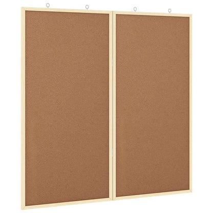 Bulletin Board Folding Brown 80 x 80 x 1.4 cm Solid pine wood