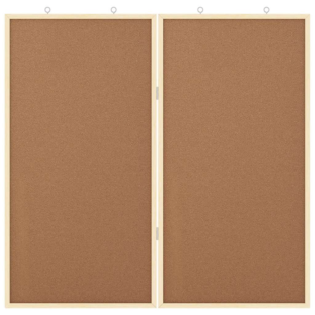 Bulletin Board Folding Brown 80 x 80 x 1.4 cm Solid pine wood