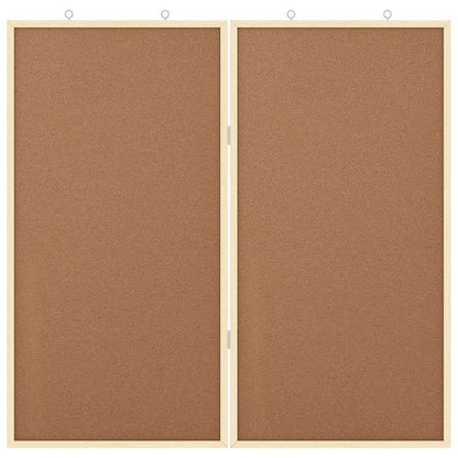 Bulletin Board Folding Brown 80 x 80 x 1.4 cm Solid pine wood