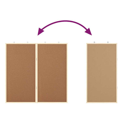 Bulletin Board Folding Brown 80 x 80 x 1.4 cm Solid pine wood