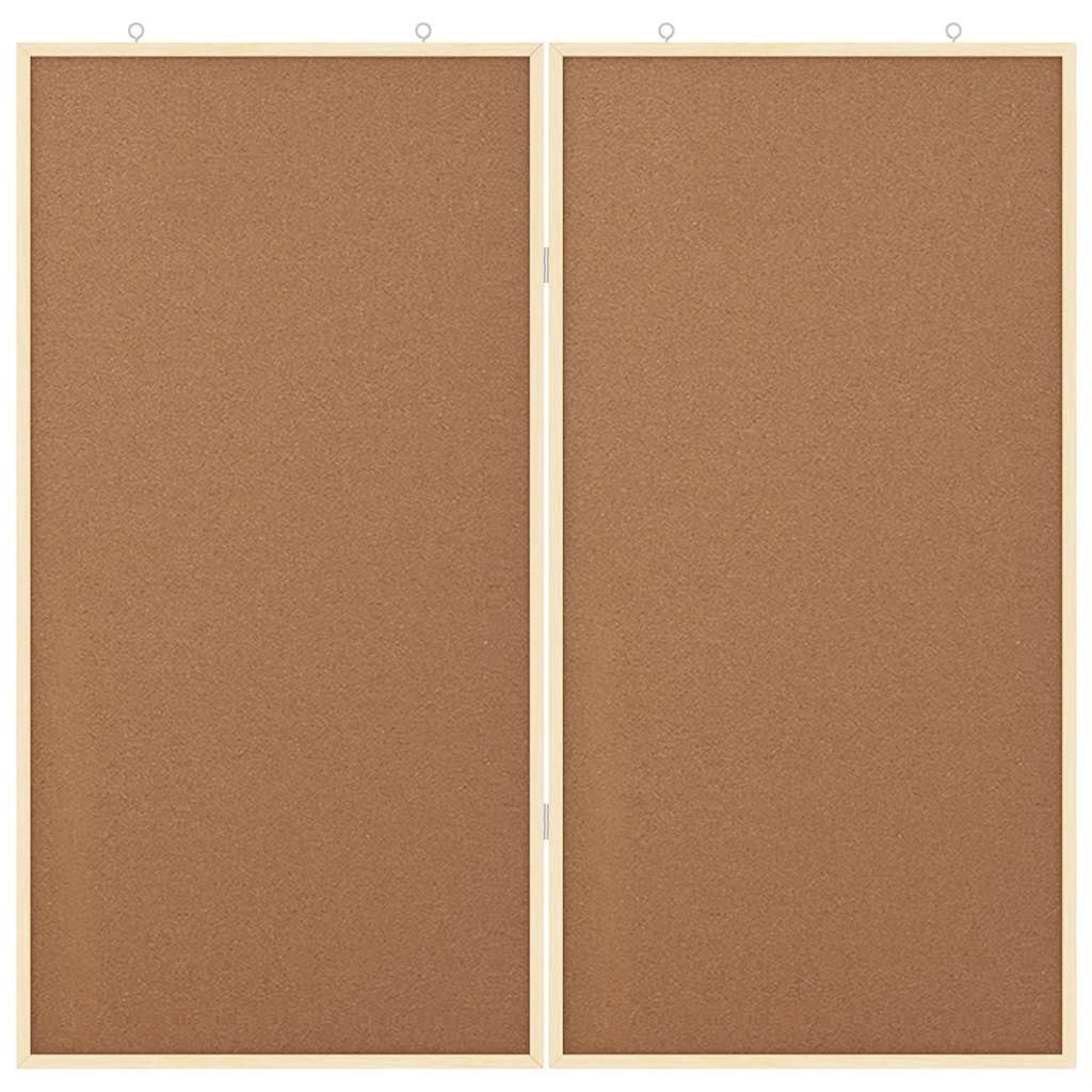 Bulletin Board Folding Brown 100 x 100 x 1.4 cm Solid pine wood