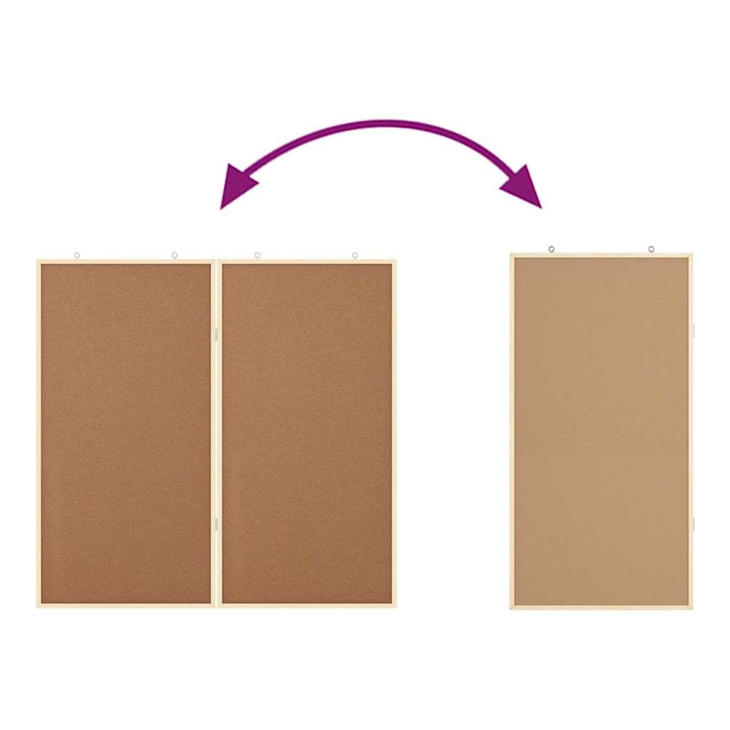 Bulletin Board Folding Brown 100 x 100 x 1.4 cm Solid pine wood