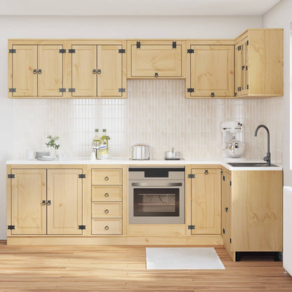 Cabinet with Drawer SKI 10 pcs Honey Brown Solid Pine Wood