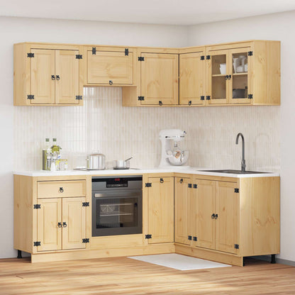 Cabinet with Shelf SKI 8 pcs Honey Brown Solid Pine Wood