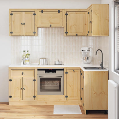 Cabinet with Shelf SKI 8 pcs Honey Brown Solid Pine Wood