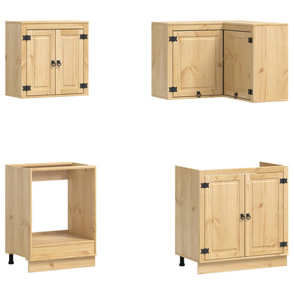 Cabinet with Shelf SKI 8 pcs Honey Brown Solid Pine Wood