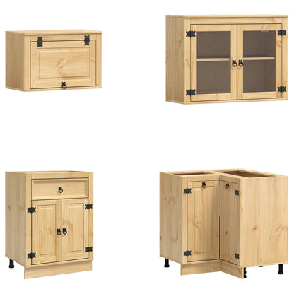 Cabinet with Shelf SKI 8 pcs Honey Brown Solid Pine Wood