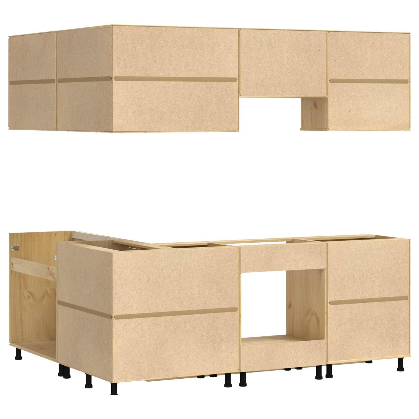 Cabinet with Shelf SKI 8 pcs Honey Brown Solid Pine Wood