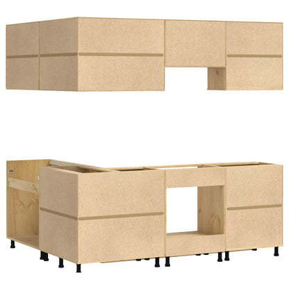Cabinet with Shelf SKI 8 pcs Honey Brown Solid Pine Wood