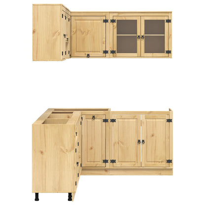 Cabinet with Shelf SKI 8 pcs Honey Brown Solid Pine Wood