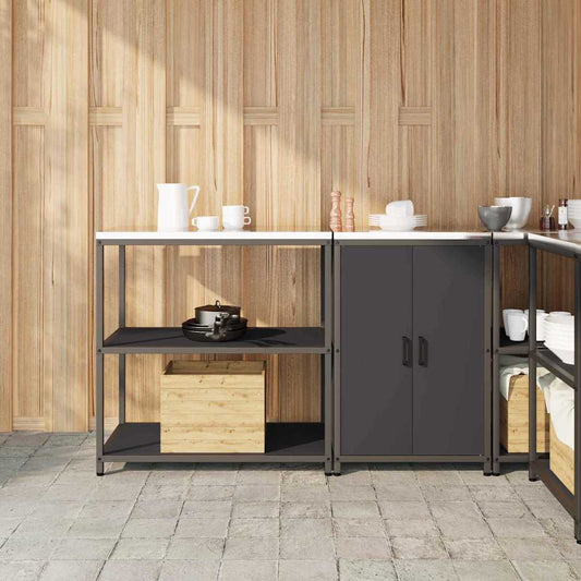 Kitchen Storage Set HATTEM 2 pcs Black Cold-rolled Steel