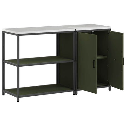 Kitchen Storage Set HATTEM 2 pcs Olive Green Cold-rolled Steel