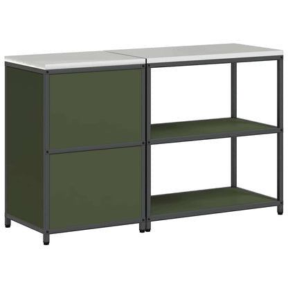 Kitchen Storage Set HATTEM 2 pcs Olive Green Cold-rolled Steel