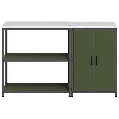 Kitchen Storage Set HATTEM 2 pcs Olive Green Cold-rolled Steel