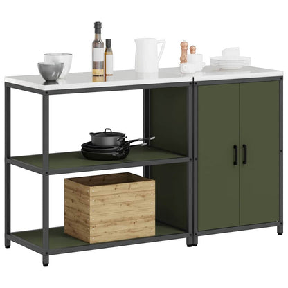 Kitchen Storage Set HATTEM 2 pcs Olive Green Cold-rolled Steel