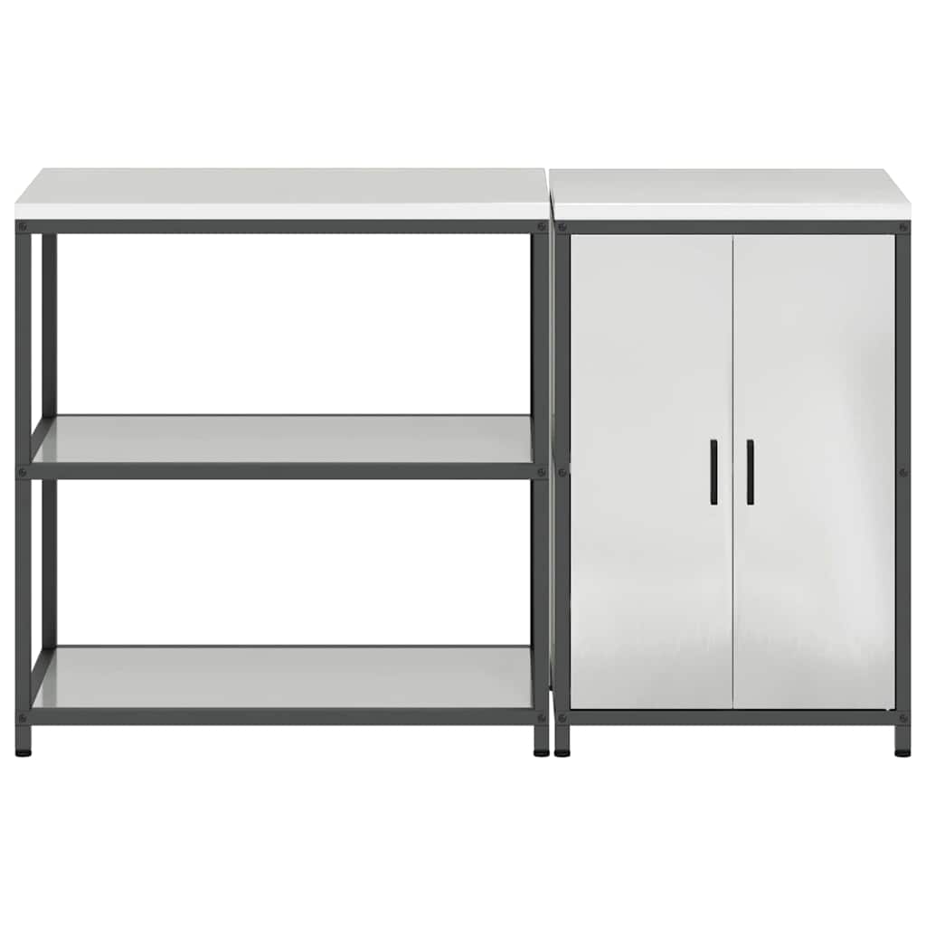 Kitchen Storage Set HATTEM 2 pcs Silver Galvanised Steel