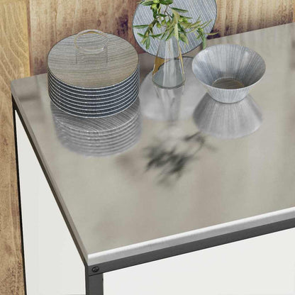 Kitchen Storage Set with Shelf 3 pcs White Cold-rolled Steel