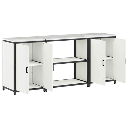 Kitchen Storage Set with Shelf 3 pcs White Cold-rolled Steel